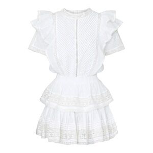 Maia Bergman Mery White Ruffled Mini